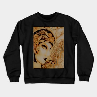 ART DECO FLAPPER WITH CAP GOLD Crewneck Sweatshirt